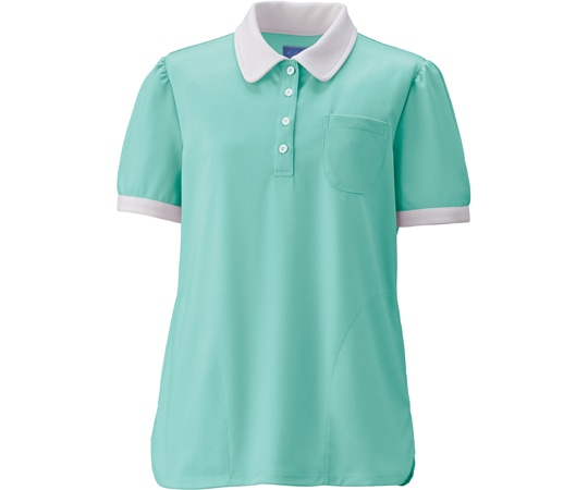 KAZEN レディスニットシャツ ミントグリーン S KZN239-2 1枚(ご注文単位1枚)【直送品】