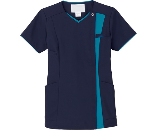 フォーク レディスジップスクラブR ダークネイビー×ターコイズ L 7023SC-17 1枚(ご注文単位1枚)【直送品】