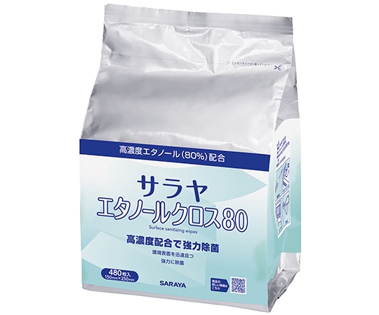サラヤ エタノールクロス80 480枚入 詰替 44144 1ケース（ご注文単位1ケース）【直送品】