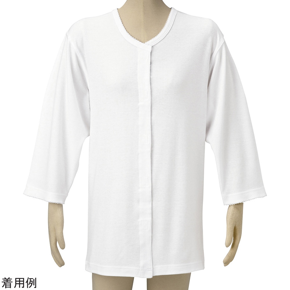 松本ナース産業 前開き肌着（婦人用）七分袖マジック L M-4F 1枚（ご注文単位1枚）【直送品】