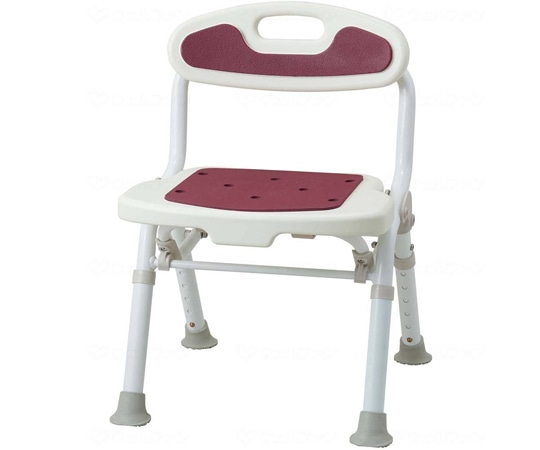 サテライト 福浴 折たたみコンパクトシャワーチェア ボルドー FKW-02-A 1個(ご注文単位1個)【直送品】