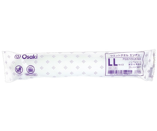 オオサキメディカル ウエットタオル エンボス LL 50個×12袋入 1ケース(ご注文単位1ケース)【直送品】