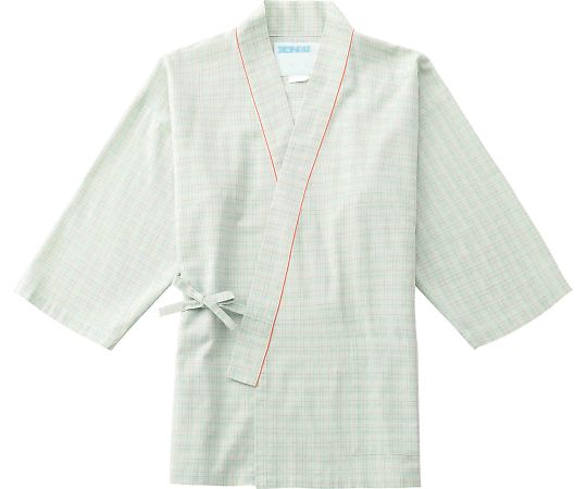 KAZEN 患者衣上衣（甚平型） グリーン L 287-22 L 1枚（ご注文単位1枚）【直送品】