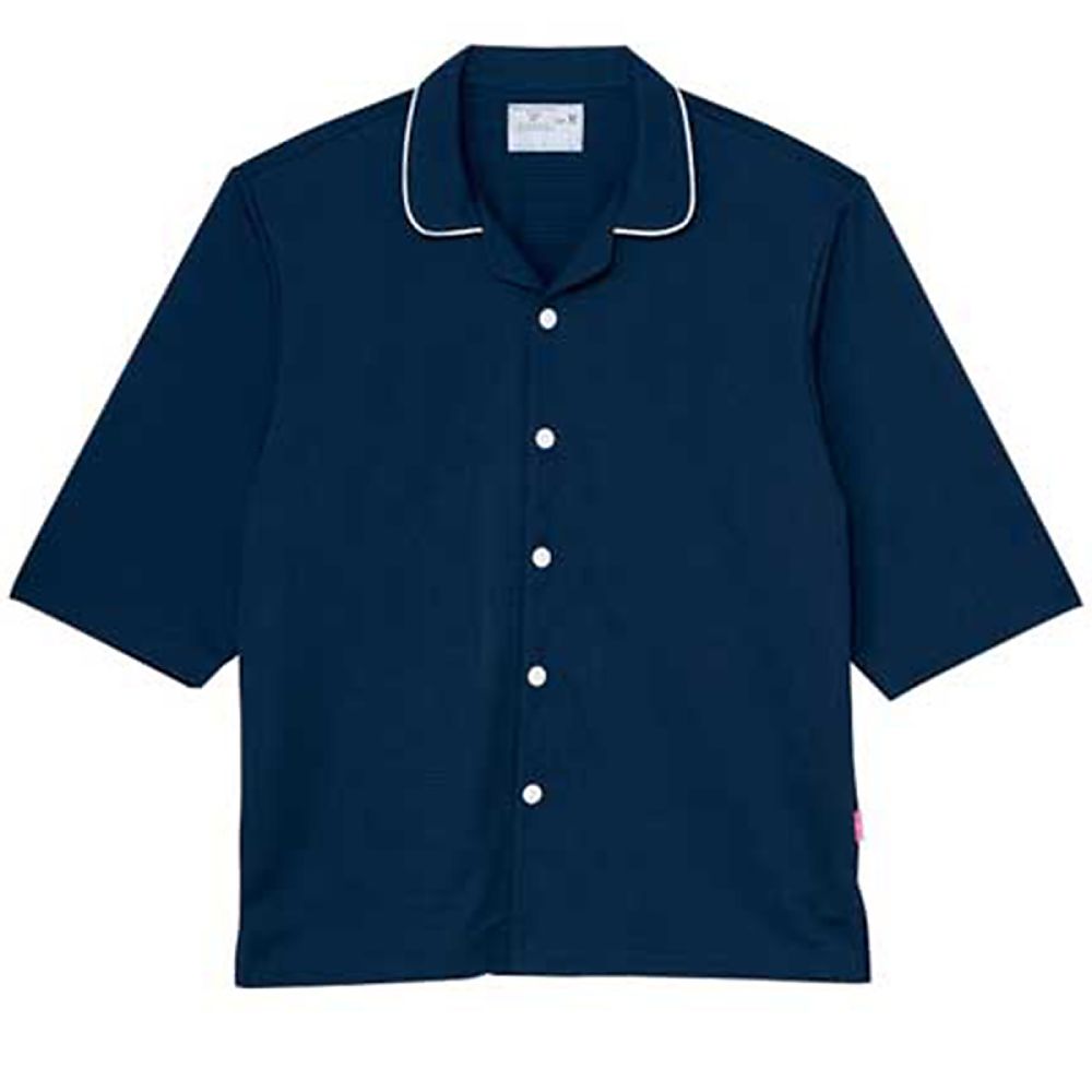KIRAKU（トンボ） 前開きシャツ ネイビー M（身丈68cm） CV203-88 M 1枚（ご注文単位1枚）【直送品】