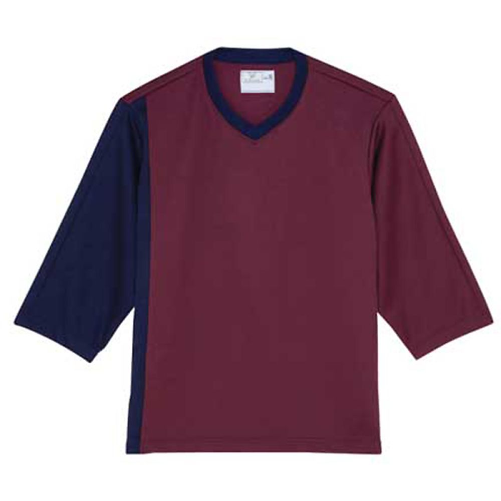 KIRAKU（トンボ） 前開き検診用シャツ ワイン×ネイビー M（身丈68cm） CR814-18 M 1枚（ご注文単位1枚）【直送品】