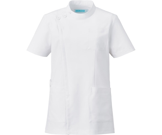 KAZEN ジャケット半袖男女兼用 ホワイト LL 762-40L 1枚（ご注文単位1枚）【直送品】