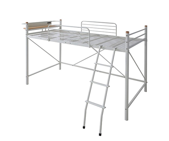 山善（YAMAZEN） 宮付きセミロフトベッド（ベッド下115cm） アイボリー HMSL2-1021（IV） 1台（ご注文単位1台）【直送品】