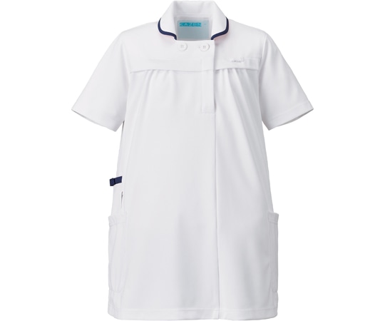 KAZEN マタニティジャケット半袖 ホワイト×ネイビー LL 994-18L 1枚(ご注文単位1枚)【直送品】