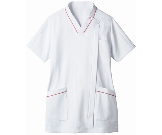 住商モンブラン スクラブ レディス 半袖 白/バーガンディ S 73-2102 S 1枚（ご注文単位1枚）【直送品】