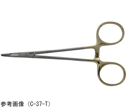 NAPOX 超硬チップ付オルセンヘガール剪刀付持針器 145mm C-37-T-145 1個（ご注文単位1個）【直送品】