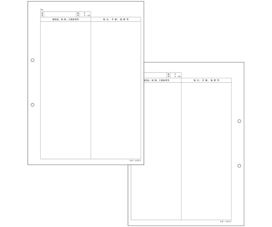 金鵄製作所 カルテ2号 A4 SK-402Y 穴あき 500枚入 41911-003 1箱(ご注文単位1箱)【直送品】