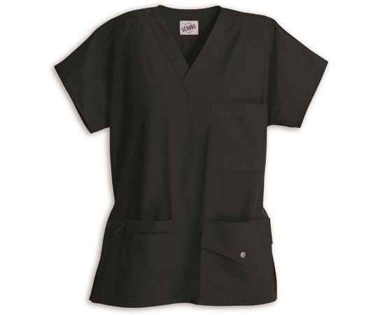 スクラブス スクラブス UNISEX 6ポケット スナップトップ ブラック M Z1J15 1枚（ご注文単位1枚）【直送品】