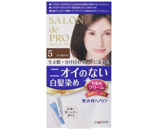ダリヤ サロンドプロ 無香料ヘアカラー 早染めクリーム 5ナチュラルブラウン(白髪用)40g+40g 1個(ご注文単位1個)【直送品】