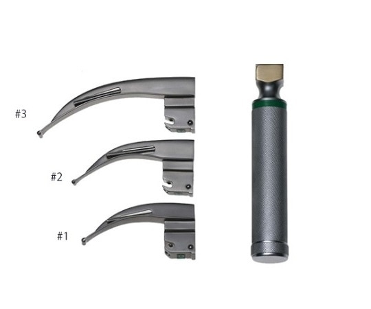 日本フリッツメディコ 喉頭鏡 マッキントシュファイバー 3点セット 1セット（3個入） Z159-3333 1セット（ご注文単位1セット）【直送品】