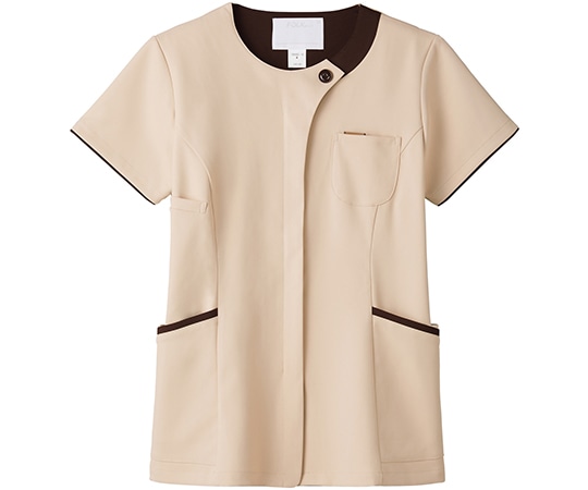 フォーク レディスジップスクラブ エクルベージュ×ブラウン EL 7069SC-10 1枚（ご注文単位1枚）【直送品】