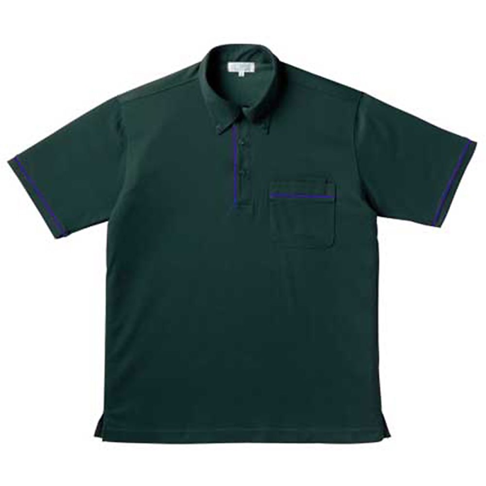 KIRAKU（トンボ） ニットシャツ ボトルグリーン L（身丈71cm） CR144-49 L 1枚（ご注文単位1枚）【直送品】