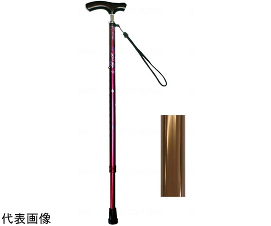 グラフィックソリューションズ スリムネック伸縮杖 スリムタイプ ブラウン B059-608SD-BR 1本（ご注文単位1本）【直送品】