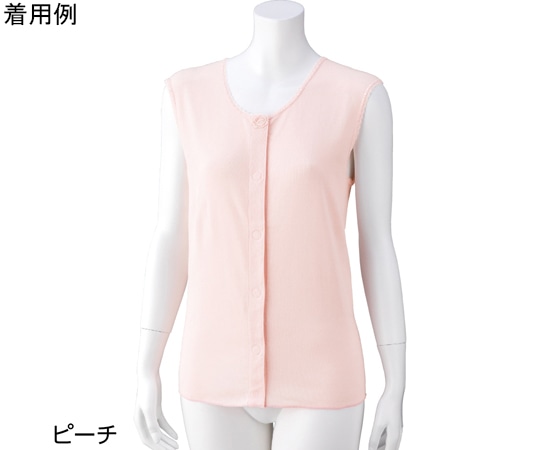 ケアファッション 婦人ラン型 ワンタッチシャツ ピーチ M 38284 1枚（ご注文単位1枚）【直送品】