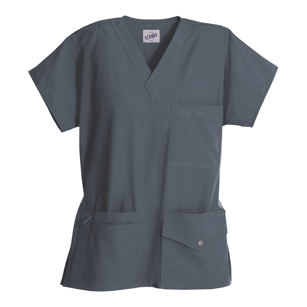 ディーフェイズ スクラブ 6ポケット（男女兼用） ピューター L Z1J15 1枚（ご注文単位1枚）【直送品】