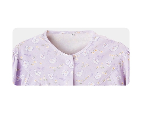 ケアファッション 婦人介護フルオープンパジャマ パープル M 38515 1枚(ご注文単位1枚)【直送品】