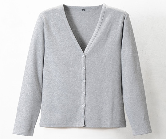 ディーフェイズ Vネックカーディガン グレー M S-03 1着(ご注文単位1着)【直送品】