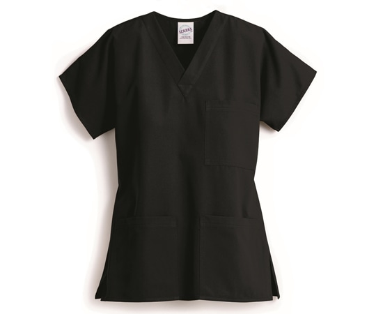 スクラブス スクラブス UNISEX 3ポケット トップ ブラック S Z1004 1枚（ご注文単位1枚）【直送品】
