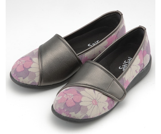 マリアンヌ製靴 フラワープリント フルールパープル 24.5cm W940 1足（ご注文単位1足）【直送品】