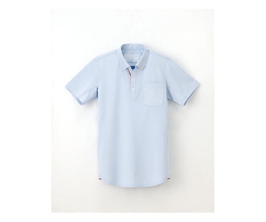 ナガイレーベン ニットシャツ サックス S RK5282 1枚（ご注文単位1枚）【直送品】