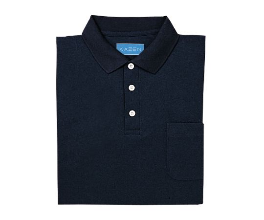 KAZEN ポロシャツ半袖 黒 3L 237-29 3L 1枚（ご注文単位1枚）【直送品】