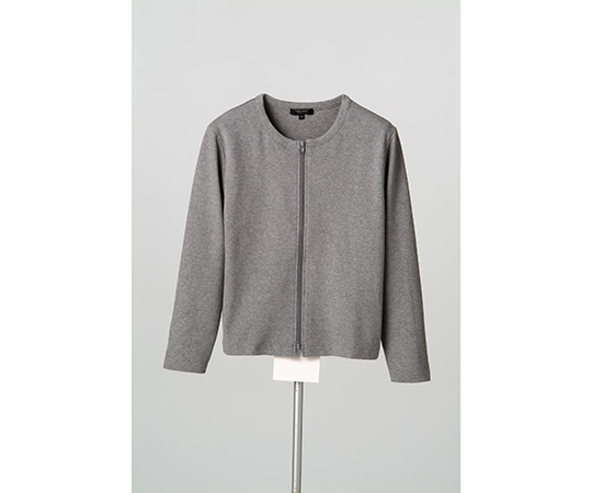 ディーフェイズ 綿混ダブルジップカーディガン グレー LL S-01 1枚(ご注文単位1枚)【直送品】