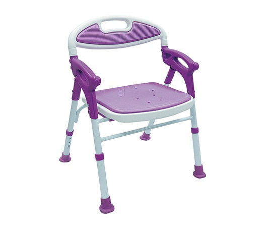 島製作所 折りたたみシャワーチェアー 楽湯 パープル 7550ST 1脚（ご注文単位1脚）【直送品】