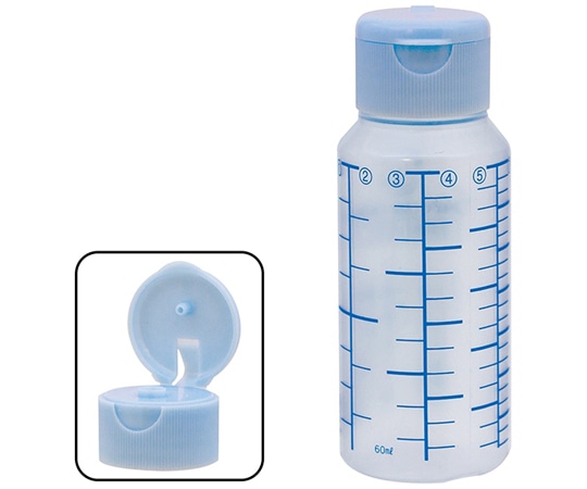 金鵄製作所 NK投薬瓶 60mL 青色目盛 ワンタッチキャップ（スカイブルー:水） 1箱（200本入） B3170-000AQ 1箱（ご注文単位1箱）【直送品】