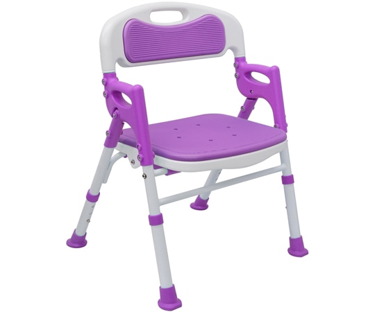 島製作所 折りたたみシャワーチェアー 楽湯SA パープル 7650 1個（ご注文単位1個）【直送品】