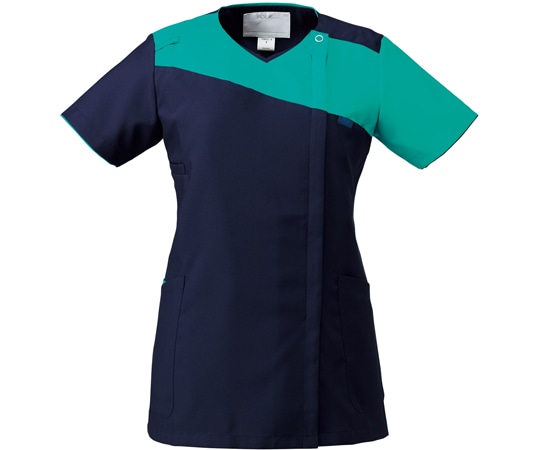 フォーク レディスジップスクラブR ダークネイビー×エムグリーン M 7048SC-4 1枚（ご注文単位1枚）【直送品】