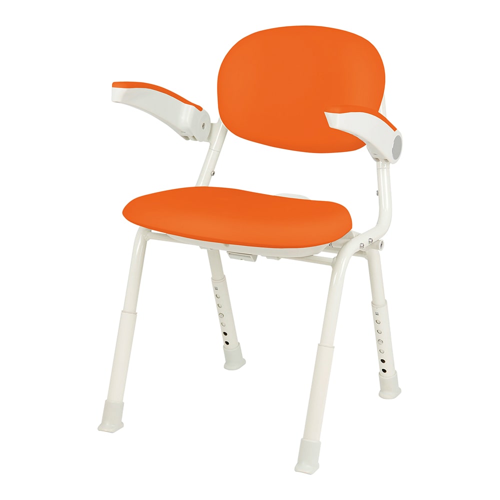 幸和製作所 コンパクトシャワーチェア（ユニプラス）レッドオレンジ BUS12-DA 1個（ご注文単位1個）【直送品】