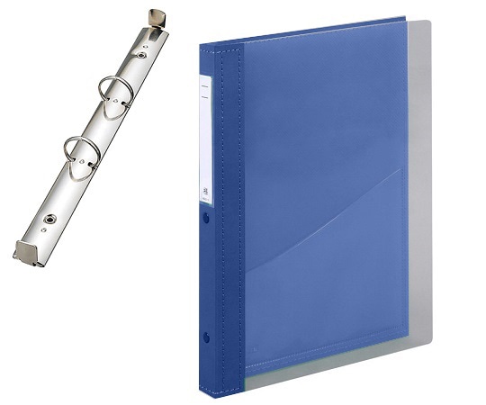 LIHITLAB カルテブック A4・2穴・クリヤー ブルー CYC4-2L-1 1冊（ご注文単位1冊）【直送品】