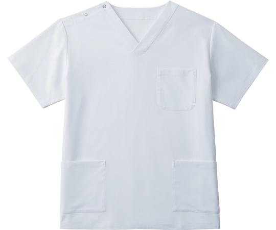 KAZEN スクラブ（男女兼用）ホワイト LL KZN331-10L 1枚（ご注文単位1枚）【直送品】