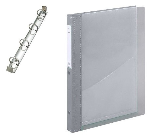 LIHITLAB カルテブック A4・4穴・クリヤー シルバー CYC4-4L-6 1冊（ご注文単位1冊）【直送品】