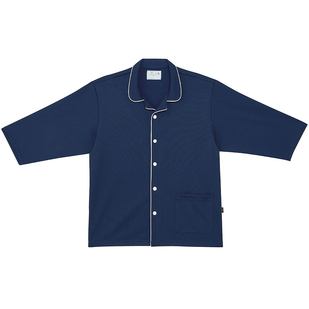 KIRAKU（トンボ） 前開きシャツ ネイビー LL（身丈74cm） CV206-88 LL 1枚（ご注文単位1枚）【直送品】