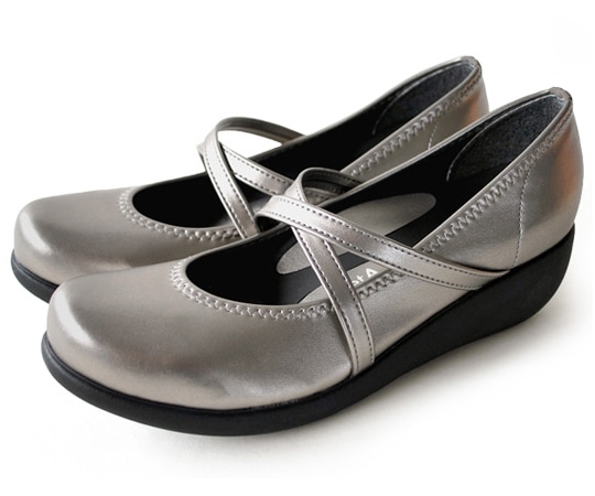 リゲッタ クロスベルトウェッジパンプス ガンメタ S（22.0~22.5cm） R35-GUM-S 1足（ご注文単位1足）【直送品】