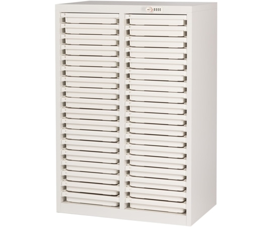 宮成製作所 薬剤保管庫メディロック MLG配薬キャビネット ダイヤル錠 2列 浅型18段 ネオホワイト MLGC-236D-W 1台（ご注文単位1台）【直送品】