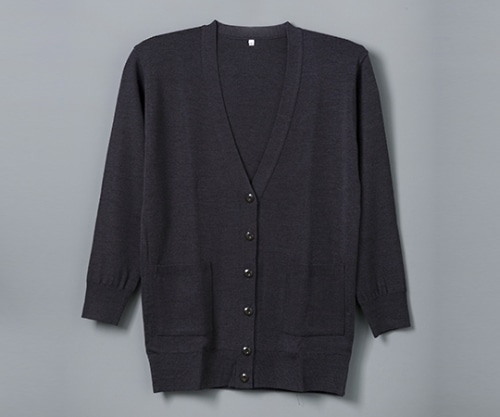 ディーフェイズ 抗ピル貼りポケ付ロングカーディガン グレー S D-1012 1枚（ご注文単位1枚）【直送品】