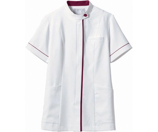 住商モンブラン ジャケット レディス 半袖 白/ワイン 3L 73-2066 3L 1枚（ご注文単位1枚）【直送品】