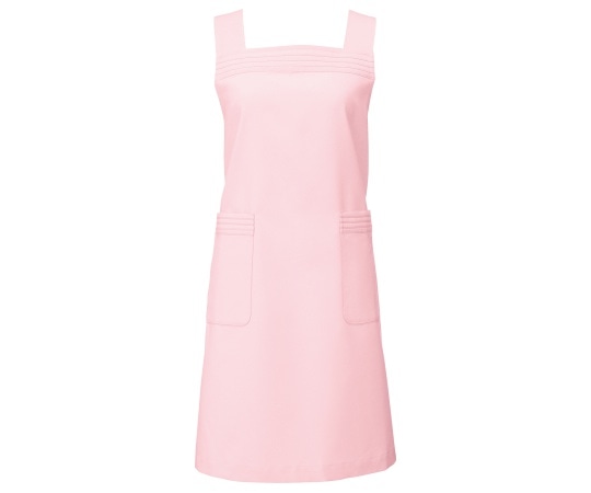 KAZEN エプロン ピンク L YW41-6 L 1枚（ご注文単位1枚）【直送品】