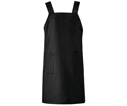 KAZEN 胸当てエプロン ブラック M KZN498-15 1枚（ご注文単位1枚）【直送品】