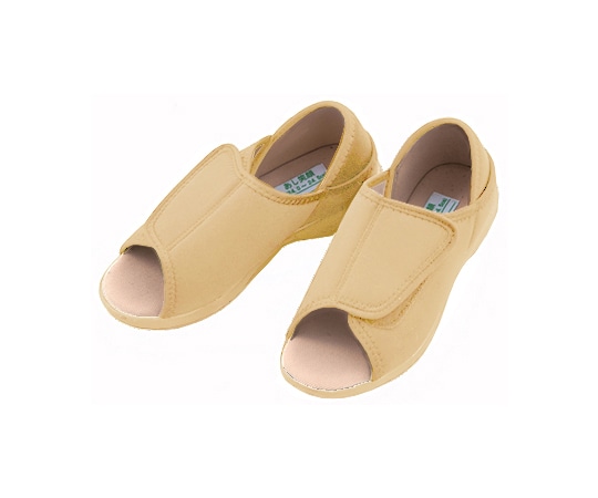 神戸生絲 かかとが踏めるルームシューズ（オープントゥタイプ） ベージュ・LL KT-2-ベージュ・LL 1足（ご注文単位1足）【直送品】