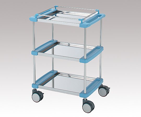 日進医療器 回診車（ナーシングカート） 引出し無し 3段ブルー 640×450×909mm TY415-3 1台（ご注文単位1台）【直送品】