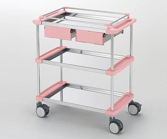 日進医療器 回診車（ナーシングカート） 引出し付き 3段ピンク 790×450×909mm TY416-3HPK 1台（ご注文単位1台）【直送品】