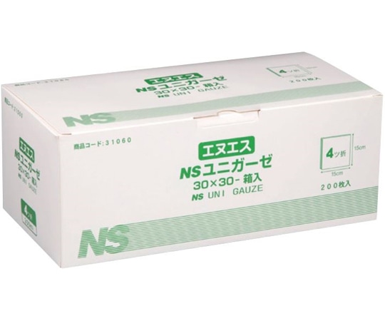 日昭産業 ユニガーゼ 30×30cm 箱入 1セット（200枚×20箱入） 31060 1セット（ご注文単位1セット）【直送品】