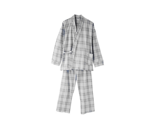 ケアファッション 紳士スムース打合せパジャマ グレー系 L 38806 1枚（ご注文単位1枚）【直送品】